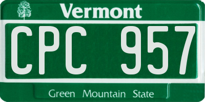 VT license plate CPC957