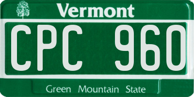 VT license plate CPC960