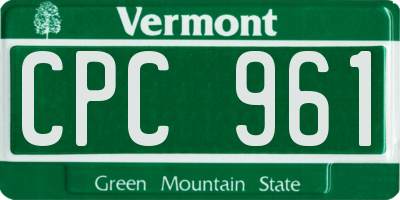 VT license plate CPC961