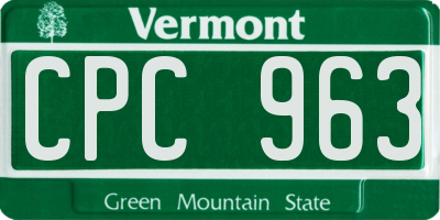 VT license plate CPC963