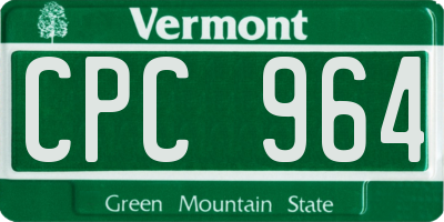 VT license plate CPC964