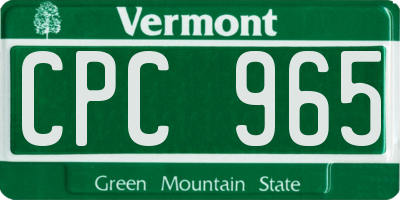 VT license plate CPC965