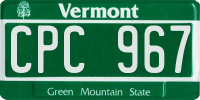 VT license plate CPC967