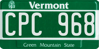 VT license plate CPC968