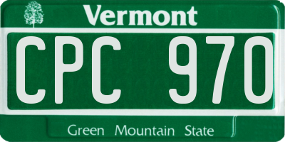 VT license plate CPC970