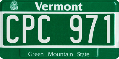 VT license plate CPC971