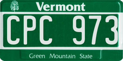 VT license plate CPC973