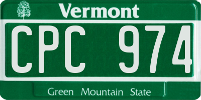 VT license plate CPC974