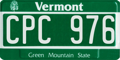 VT license plate CPC976