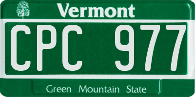 VT license plate CPC977