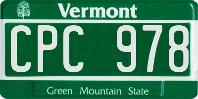 VT license plate CPC978