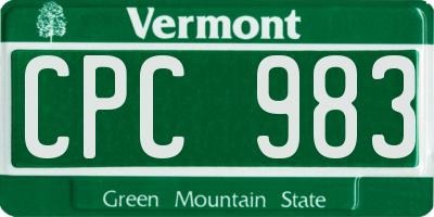 VT license plate CPC983
