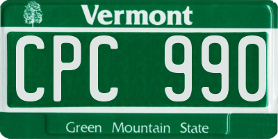 VT license plate CPC990