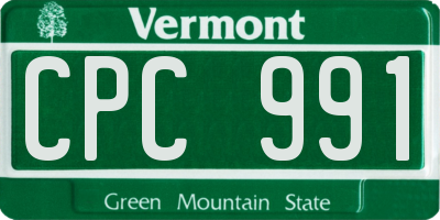 VT license plate CPC991