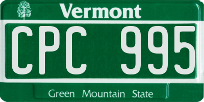 VT license plate CPC995