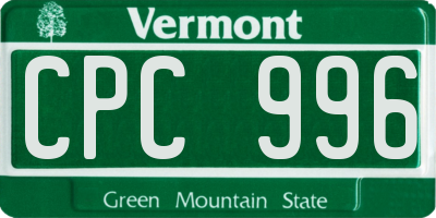 VT license plate CPC996