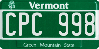VT license plate CPC998