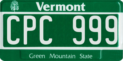 VT license plate CPC999