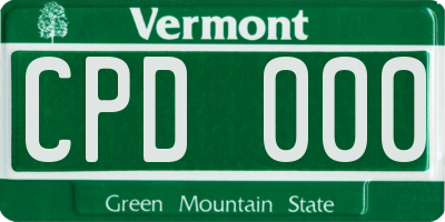 VT license plate CPD000