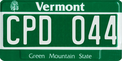 VT license plate CPD044
