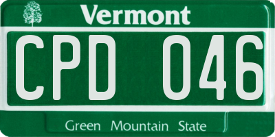 VT license plate CPD046