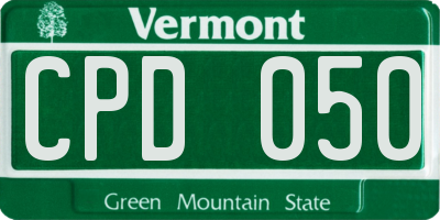 VT license plate CPD050