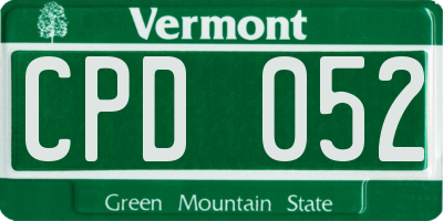 VT license plate CPD052