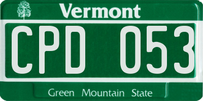VT license plate CPD053
