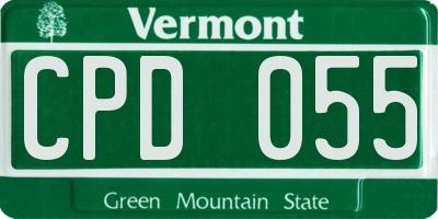 VT license plate CPD055