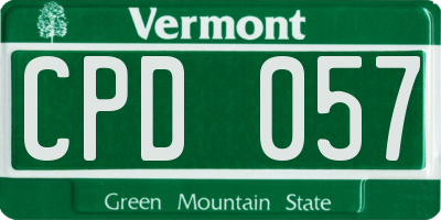 VT license plate CPD057