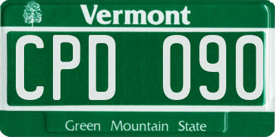 VT license plate CPD090