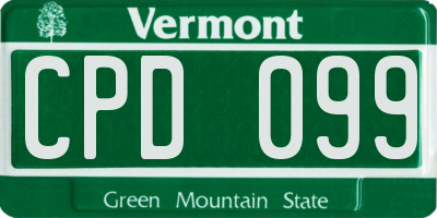 VT license plate CPD099