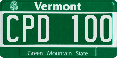 VT license plate CPD100