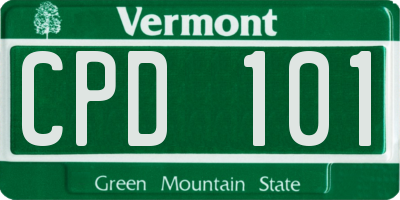 VT license plate CPD101