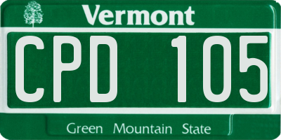VT license plate CPD105