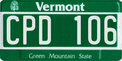 VT license plate CPD106