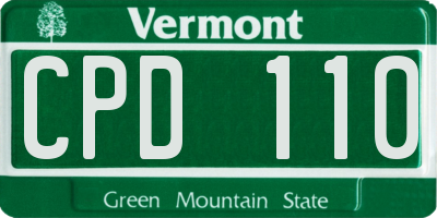 VT license plate CPD110