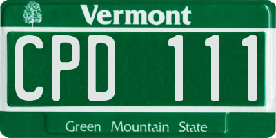 VT license plate CPD111