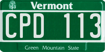 VT license plate CPD113