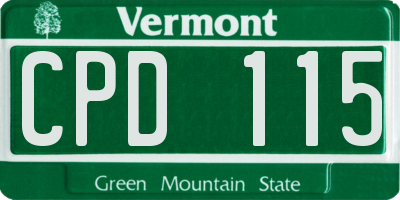 VT license plate CPD115