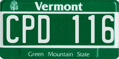 VT license plate CPD116