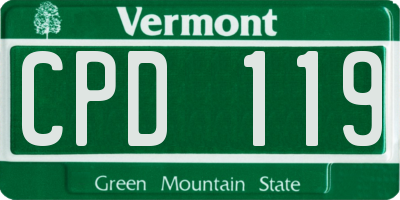 VT license plate CPD119
