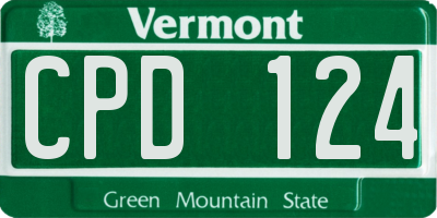 VT license plate CPD124