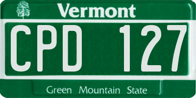 VT license plate CPD127