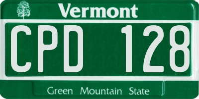 VT license plate CPD128