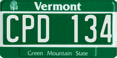 VT license plate CPD134