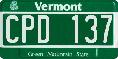 VT license plate CPD137