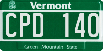 VT license plate CPD140