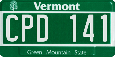 VT license plate CPD141