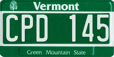 VT license plate CPD145